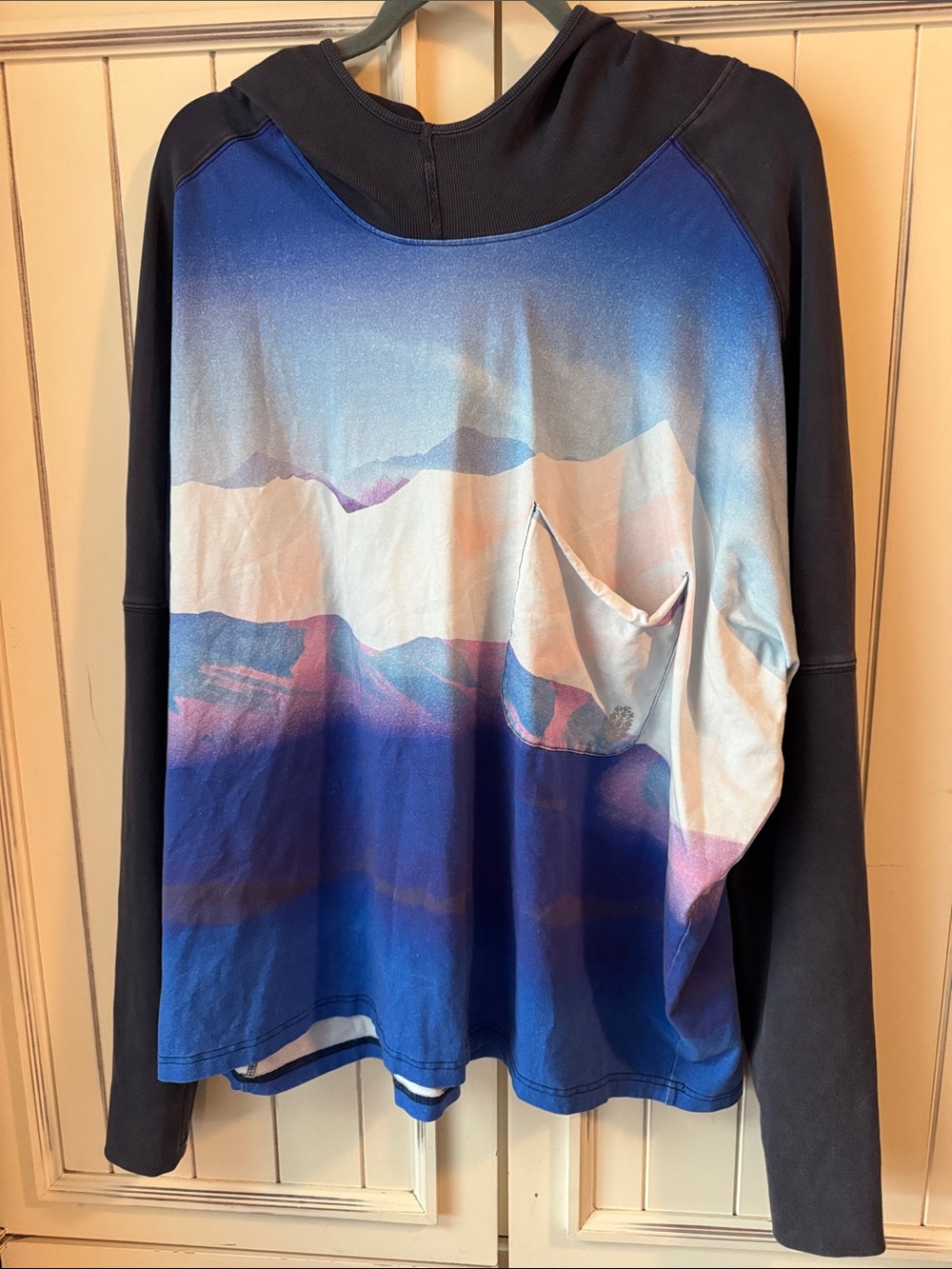 FP Movement by Free People Blue Gradient Mountain Print Hoodie
